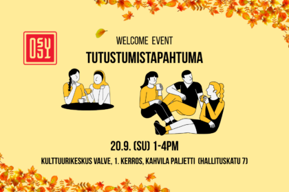 OSJY　Tutstumistapahtuma, banneri, 20.9.2026, klo 13-16, Valvessa